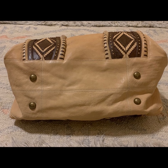Slouchy Leather Satchel with Southwest Details - Picture 4 of 14